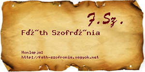 Fáth Szofrónia névjegykártya